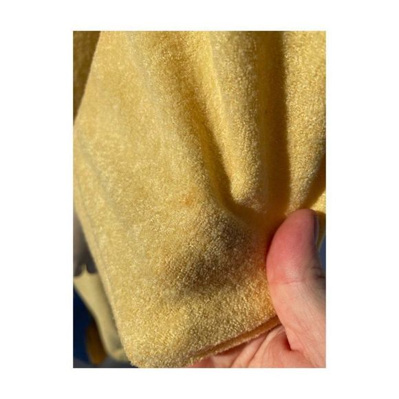 Vintage 70s Georgie Girl Gold Terrycloth Robe Double Ties Smocked Waist Sz M - Picture 7 of 14